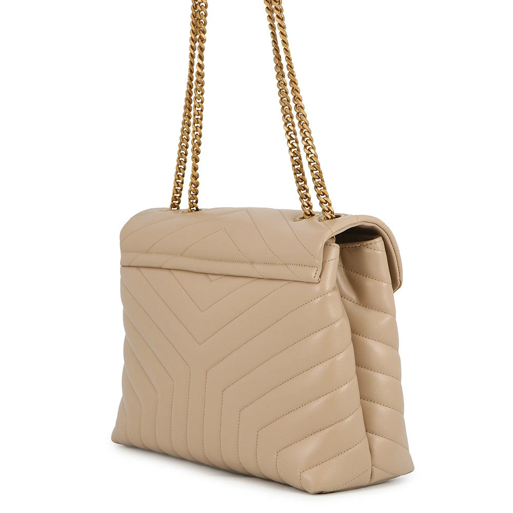 Saint Laurent Shoulder Loulou Leather Chain Paris Bag Black